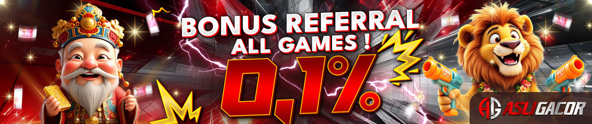 ASLIGACOR - Bonus Referral All Games 0.1%
