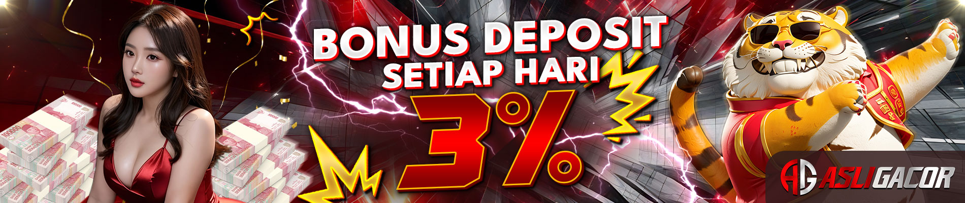 ASLIGACOR - Bonus Deposit 3% Setiap Hari