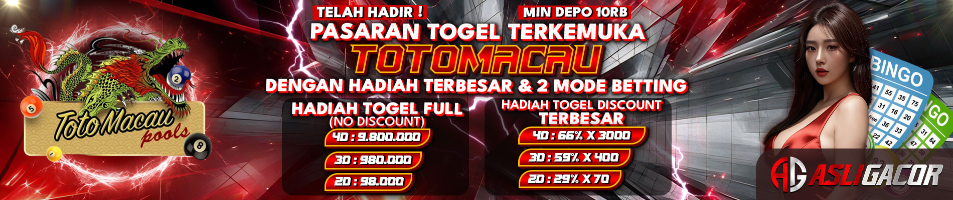 ASLIGACOR - Toto Macau Terpercaya Hadiah Full